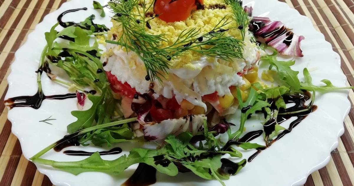 Салат с курицей и маринованными грибами